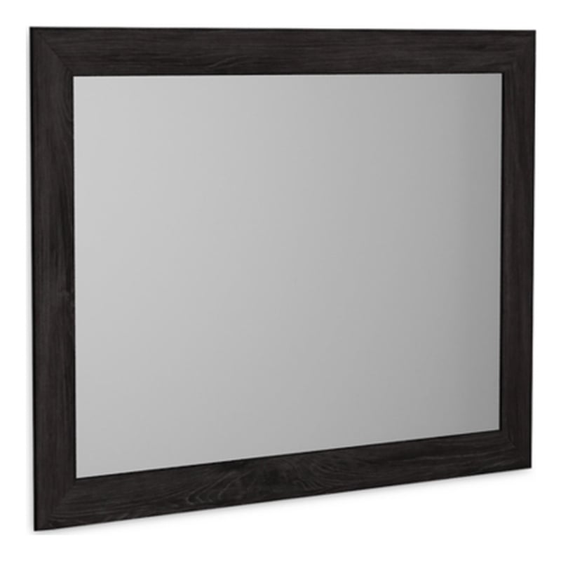 Bowery Hill Contemporary Charcoal Engineered Wood Frame Bedroom Mirror
