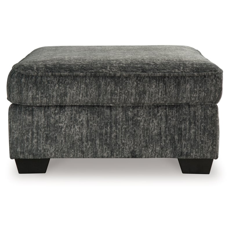 Bowery Hill Corner-blocked Frame Gunmetal Oversized Accent Ottoman