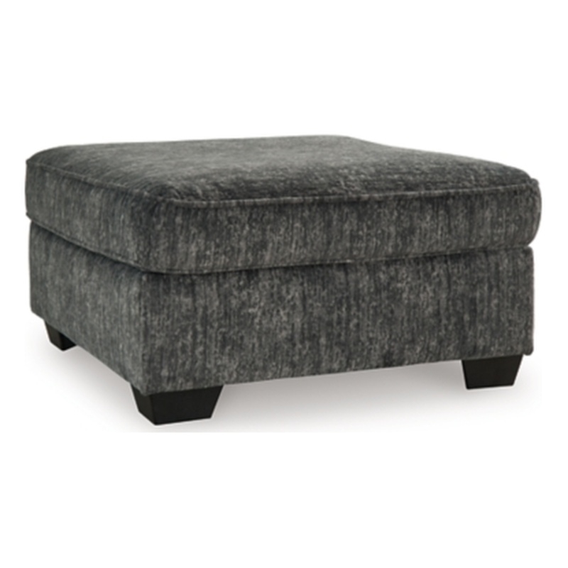 Bowery Hill Corner-blocked Frame Gunmetal Oversized Accent Ottoman