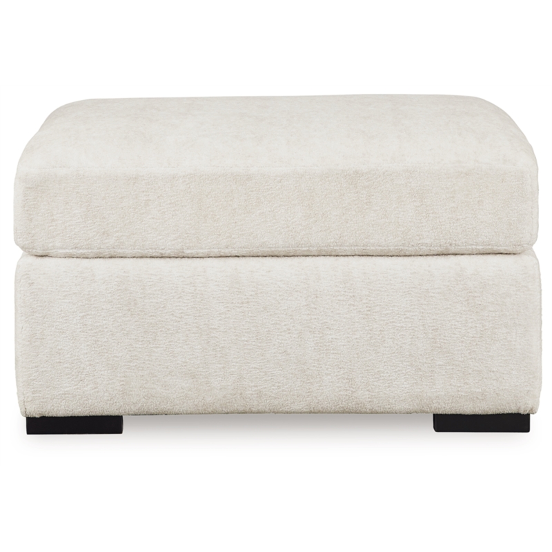 Bowery Hill Corner-blocked Frame White Oversized Accent Ottoman