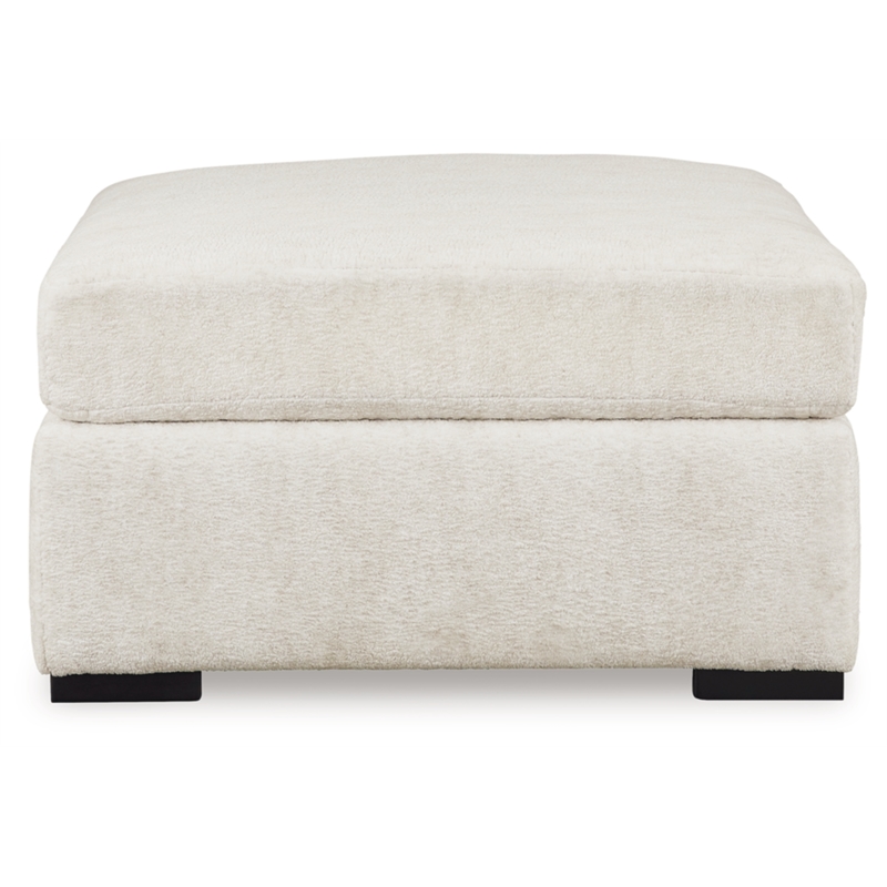 Bowery Hill Corner-blocked Frame White Oversized Accent Ottoman