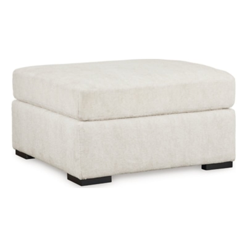 Bowery Hill Corner-blocked Frame White Oversized Accent Ottoman