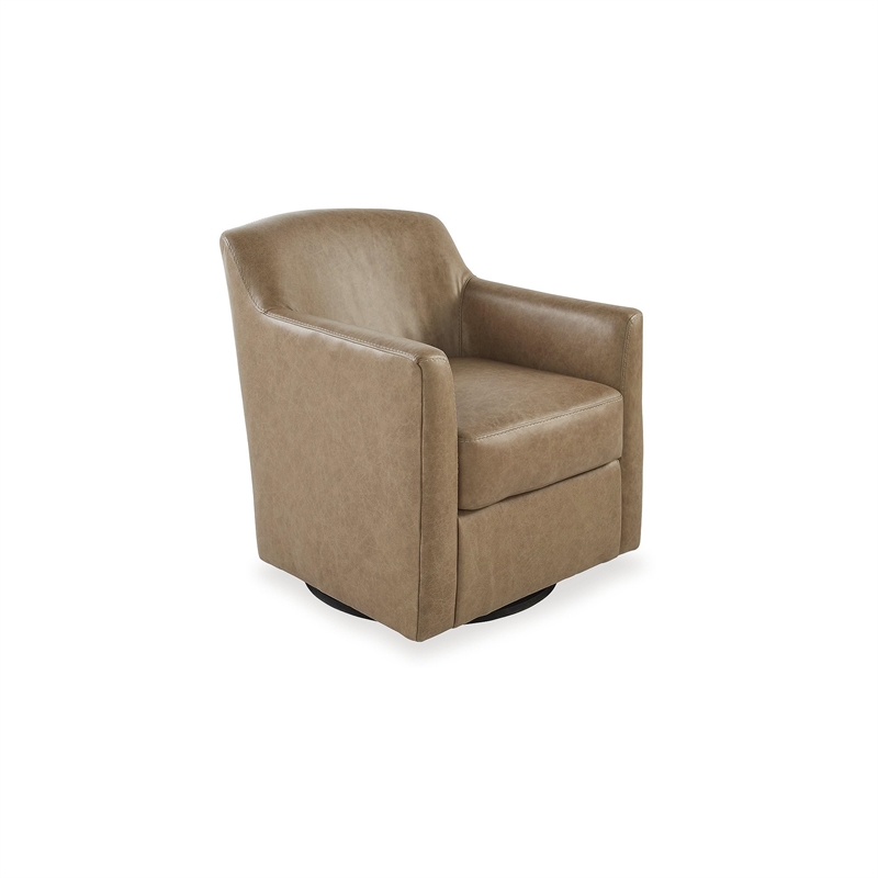 Bowery Hill Modern / Contemporary Light Brown Swivel Accent Chair