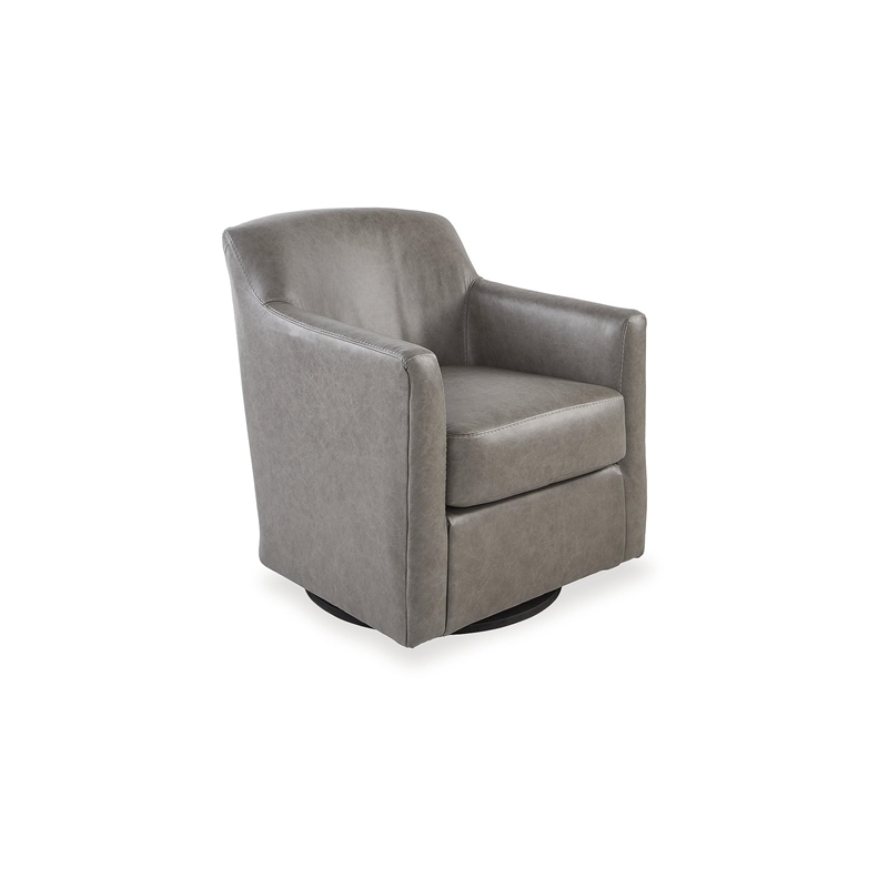 Bowery Hill Modern / Contemporary Gray Finish Swivel Accent Chair
