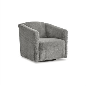 Bowery Hill Contemporary Charcoal Polyester Upholstery Accent Chair