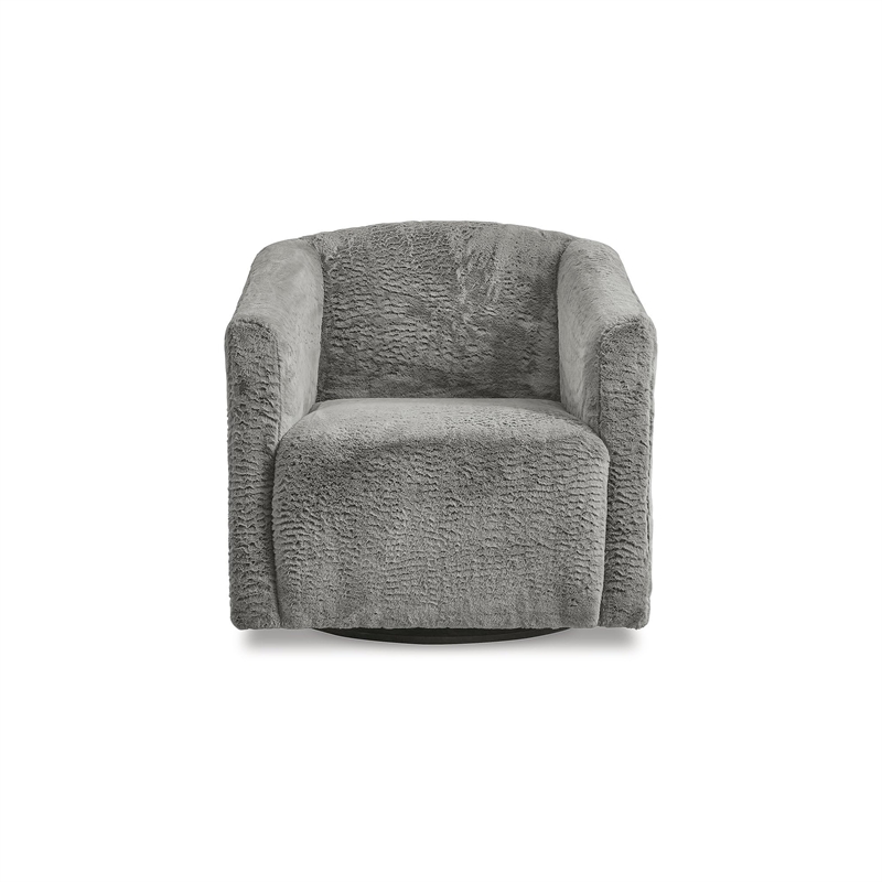 Bowery Hill Contemporary Charcoal Polyester Upholstery Accent Chair