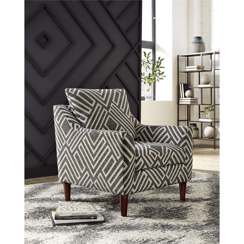 Bowery Hill Contemporary Charcoal Polyester Upholstery Accent Chair