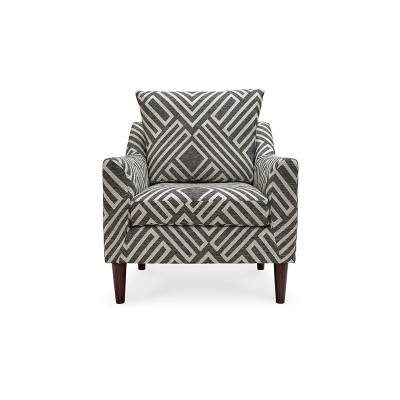 Bowery Hill Contemporary Charcoal Polyester Upholstery Accent Chair