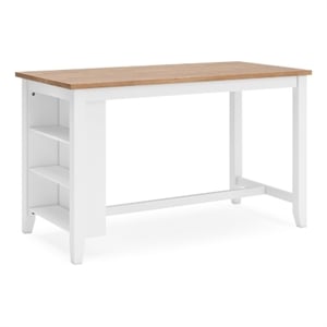 Bowery Hill Rubberwood Light Brown Counter Height Dining Table Rectangular 60&quotW x 30&quotD x 36&quotH Assembly Required