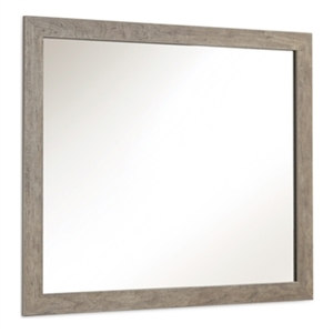 Bowery Hill Contemporary Gray Engineered Wood Frame Bedroom Mirror
