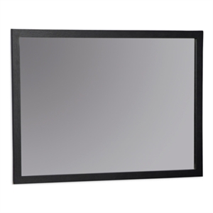 Bowery Hill Contemporary Engineered Wood Black Bedroom Mirror