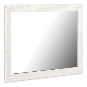 Bowery Hill Contemporary White Engineered Wood Frame Bedroom Mirror