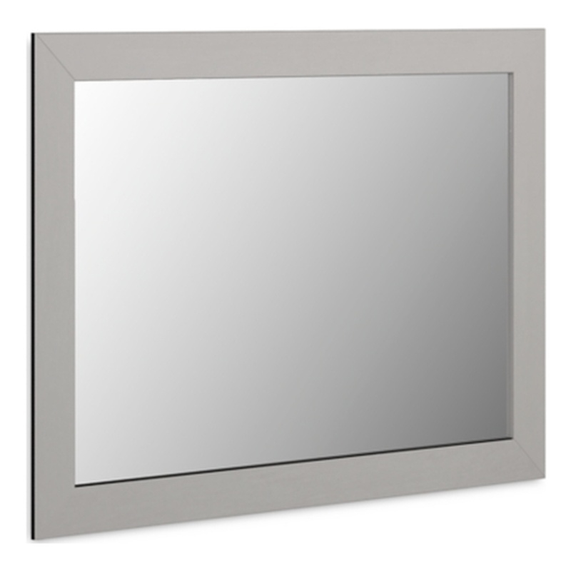 Bowery Hill Contemporary Engineered Wood Light Gray Bedroom Mirror