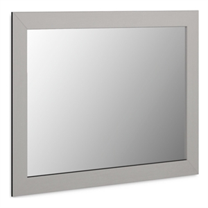 Bowery Hill Contemporary Engineered Wood Light Gray Bedroom Mirror