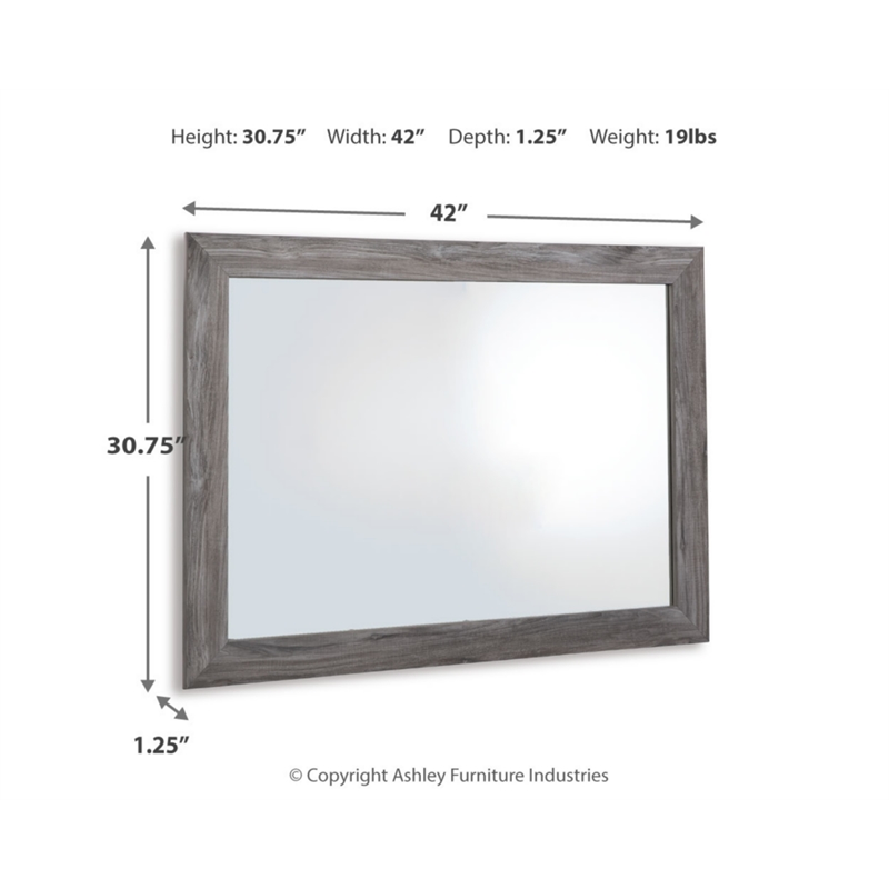 Bowery Hill Modern / Contemporary Dark Gray Finish Bedroom Mirror