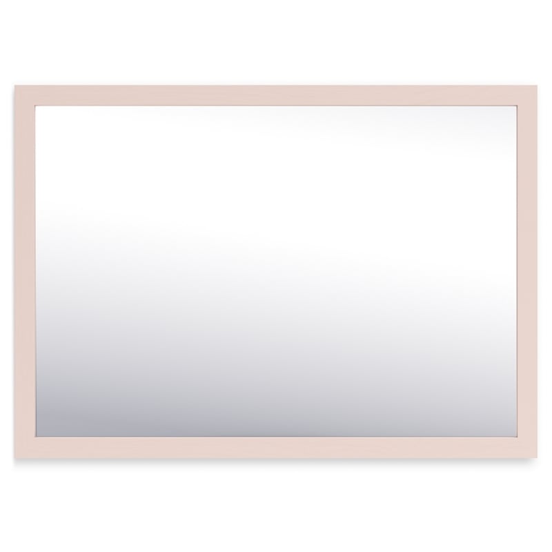 Bowery Hill Contemporary Engineered Wood Blush Bedroom Mirror