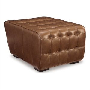 Bowery Hill Corner-blocked Frame Chocolate Oversized Accent Ottoman