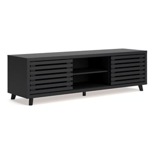 Bowery Hill Contemporary Black 72&quot TV Stand for TVs up to 82&quot
