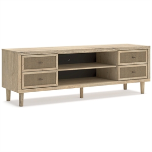 Bowery Hill Modern Light Brown 72&quot TV Stand for TVs up to 82&quot