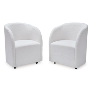 Bowery Hill Contemporary Engineered Wood Dining Chair in White (Set of 2)