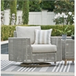 Bowery Hill Contemporary Gray Outdoor Swivel Lounge with Cushion