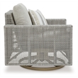 Bowery Hill Contemporary Gray Outdoor Swivel Lounge with Cushion