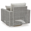 Bowery Hill Contemporary Gray Outdoor Swivel Lounge with Cushion