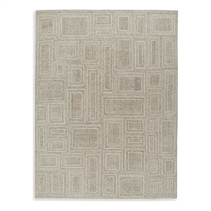 Bowery Hill Modern / Contemporary Gray & Ivory Finish 8x10 Rug