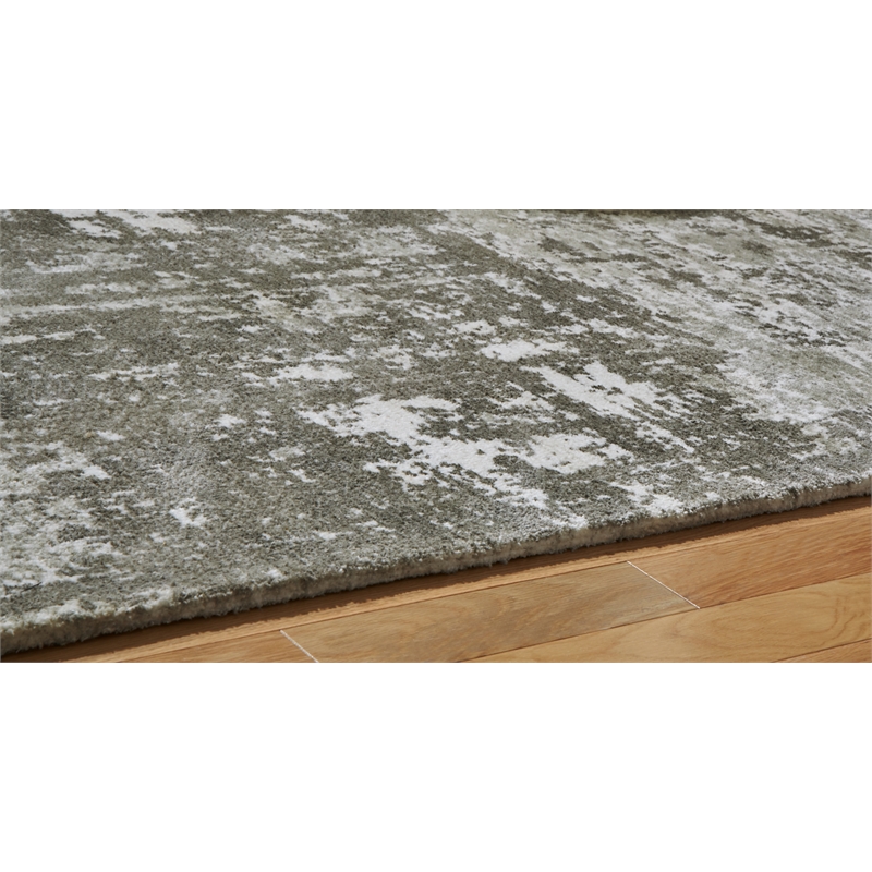 Bowery Hill Contemporary Machine Woven Polyester Gray 8x10 Rug
