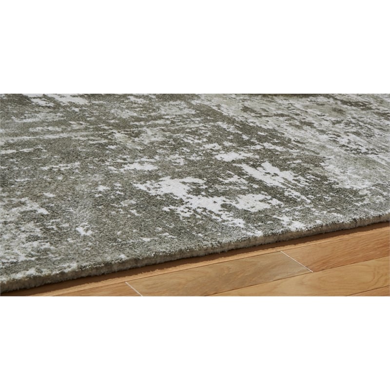 Bowery Hill Contemporary Machine Woven Polyester Gray 8x10 Rug