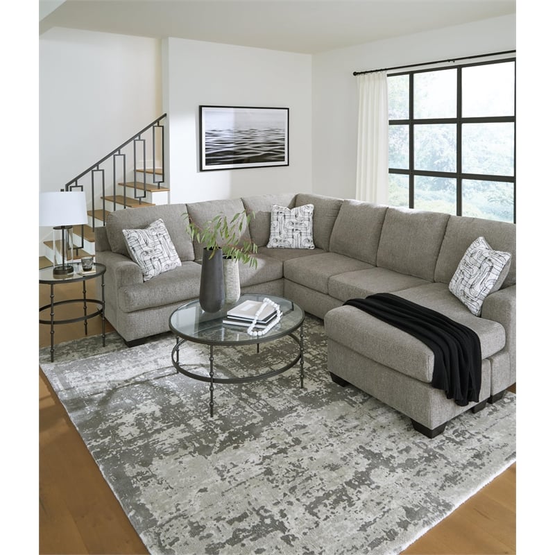 Bowery Hill Contemporary Machine Woven Polyester Gray 8x10 Rug