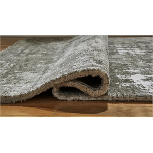 Bowery Hill Contemporary Machine Woven Polyester Gray 8x10 Rug