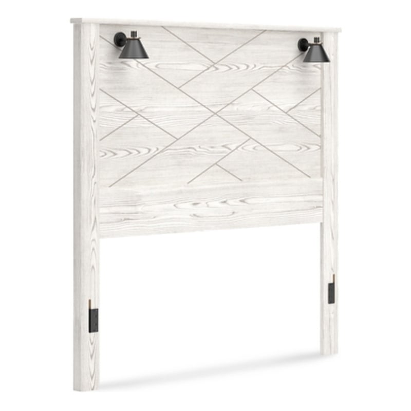 Bowery Hill Contemporary Engineered Wood White Queen Panel Headboard