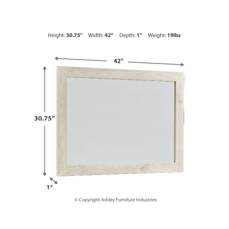 Bowery Hill Modern / Contemporary Whitewash Finish Bedroom Mirror