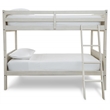 Bowery Hill Contemporary White Twin/Twin Bunk Bed with Ladder