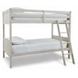 Bowery Hill Contemporary White Twin/Twin Bunk Bed with Ladder