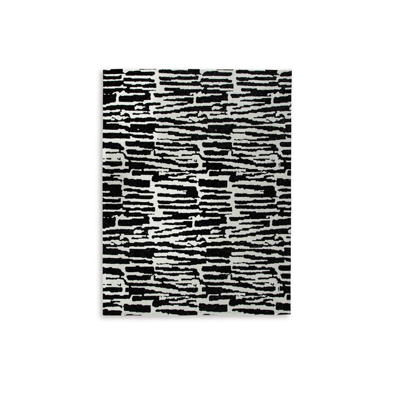 Bowery Hill Modern / Contemporary Polyester Black & Ivory 8x10 Rug
