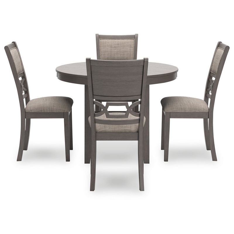 Bowery Hill Modern Gray Dining Table and 4 Chairs - Set of 5