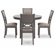 Bowery Hill Modern Gray Dining Table and 4 Chairs - Set of 5