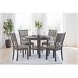 Bowery Hill Modern Gray Dining Table and 4 Chairs - Set of 5
