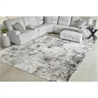 Bowery Hill Modern / Contemporary Polyester Black & Gray 10x14 Rug