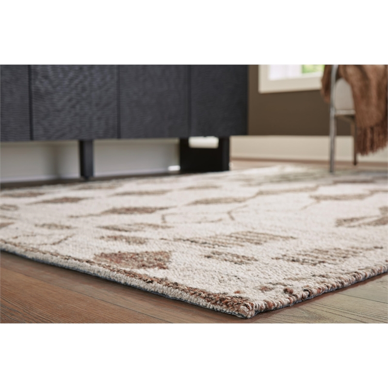 Bowery Hill Modern / Contemporary Polyester Beige & Brown 8x10 Rug