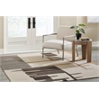 Bowery Hill Contemporary Wool and Polyester Beige & Brown 8x10 Rug