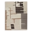 Bowery Hill Contemporary Wool and Polyester Beige & Brown 8x10 Rug
