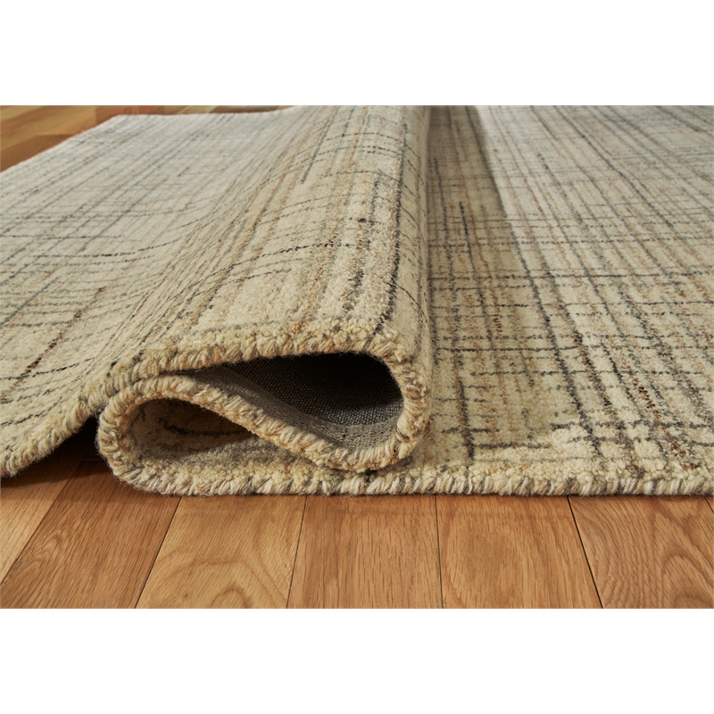 Bowery Hill Contemporary Wool and Polyester Gray & Tan 8x10 Rug
