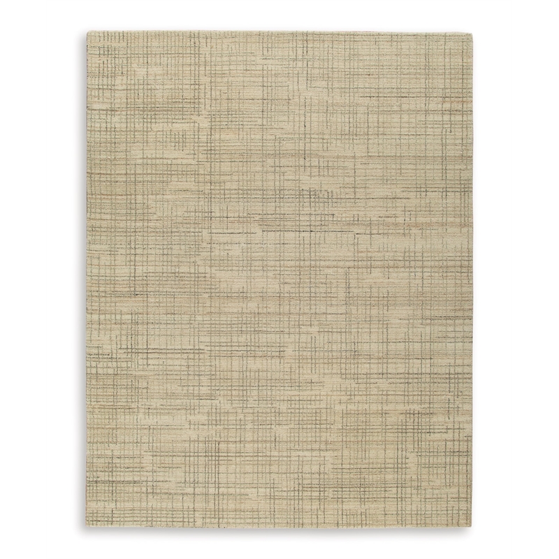 Bowery Hill Contemporary Wool and Polyester Gray & Tan 8x10 Rug