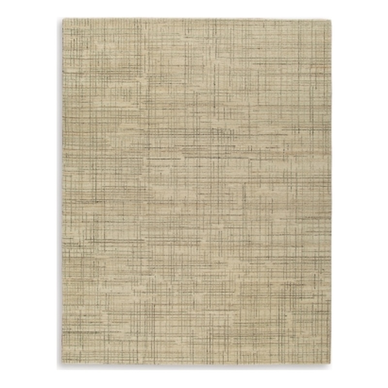 Bowery Hill Contemporary Wool and Polyester Gray & Tan 8x10 Rug