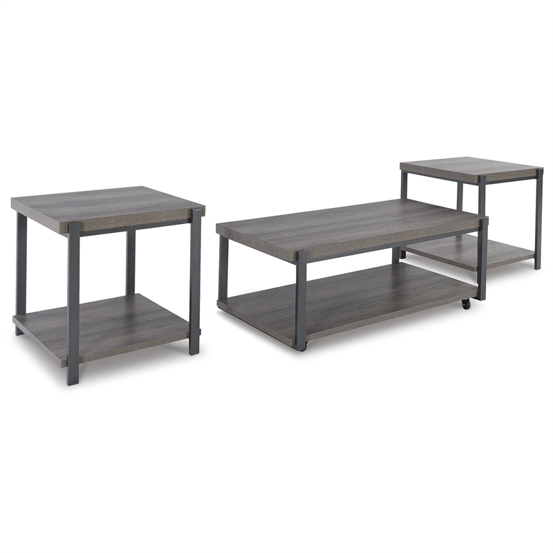 Bowery Hill Contemporary Gray Coffee and End Table - Set of 3