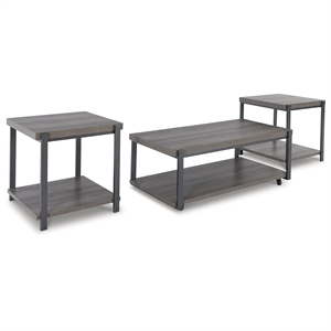Bowery Hill Contemporary Gray Coffee and End Table - Set of 3