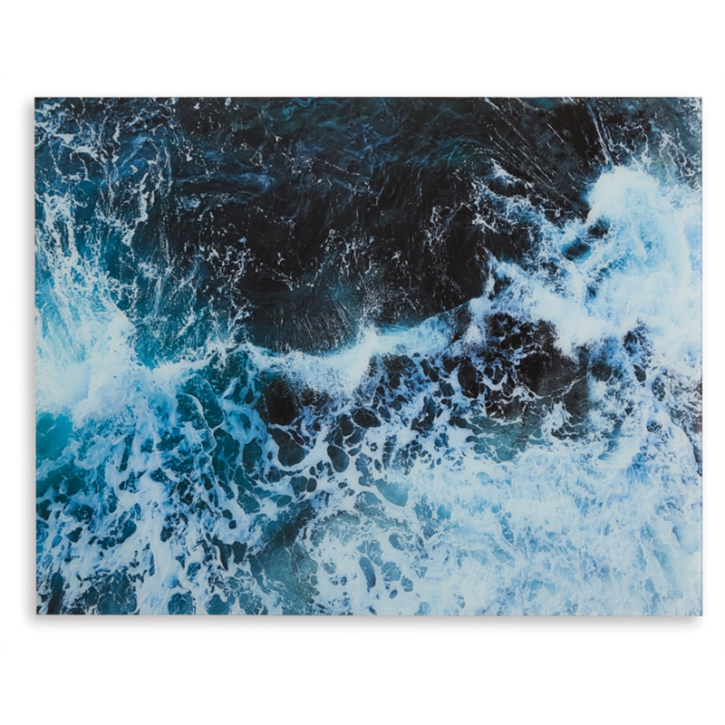 Bowery Hill Modern / Contemporary Turquoise Print on Glass Wall Art